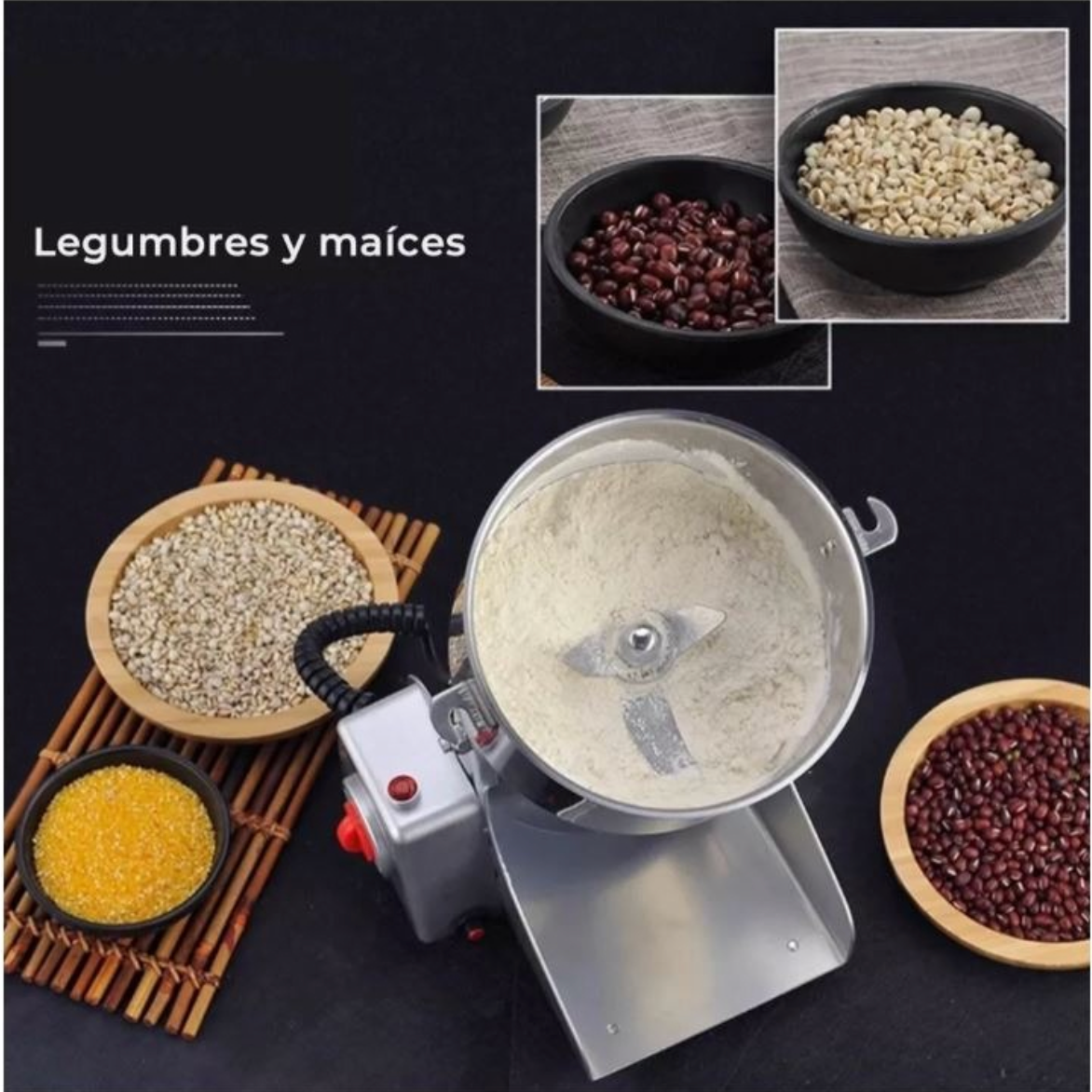Molino Pulverizador Granos Electrico Semillas Especies 800gr