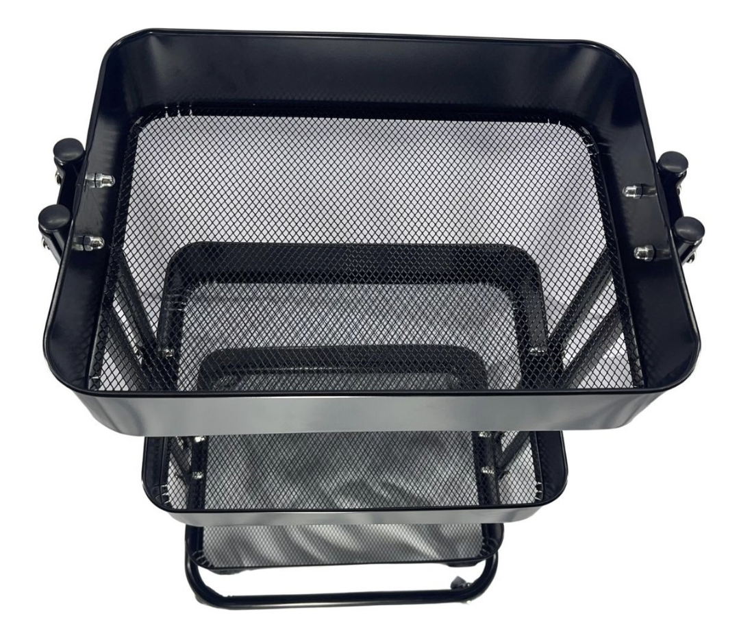 Organizador De Cocina Carrito Auxiliar 3 Niveles Estante 360 Color Negro