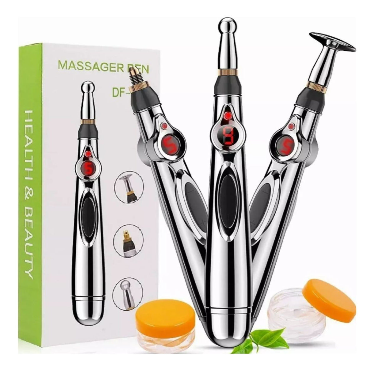 Pluma Acupuntura Electro Estimulador Masaje Fascial + 2 Gel Salud