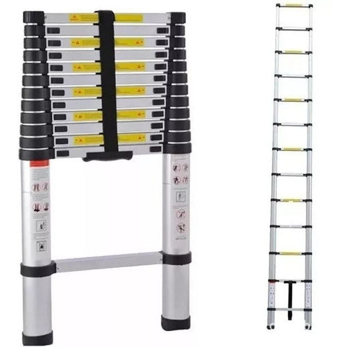 Escalera Telesc—pica Plegable Aluminio 5 Mts 150kgs Cenvio Hogar Electronica