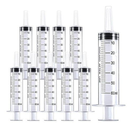Jeringas De Pl‡stico Paquete 10 Jeringa De 60 Ml Multiusos Hogar Bebe