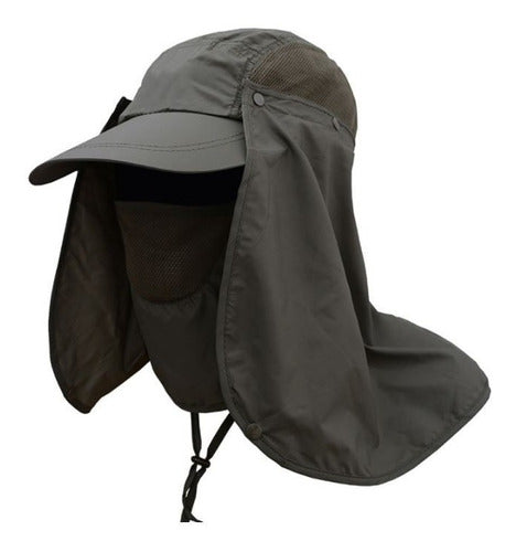 Gorra De Pesca Proteccion Cuello Solar Mascara Gorro Tejido! Deportes