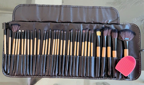 Set De Brochas Maquillaje Profesional De Ojos Organizador 32 Salud
